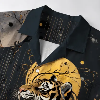 Tokyo-Tiger Majesty in the Shadows The Forest Tiger Aloha Hawaiian Shirt