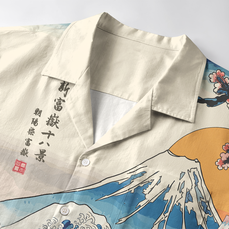 Tokyo-Tiger Cat Looking At The Great Wave Aloha Hawaiian Shirt