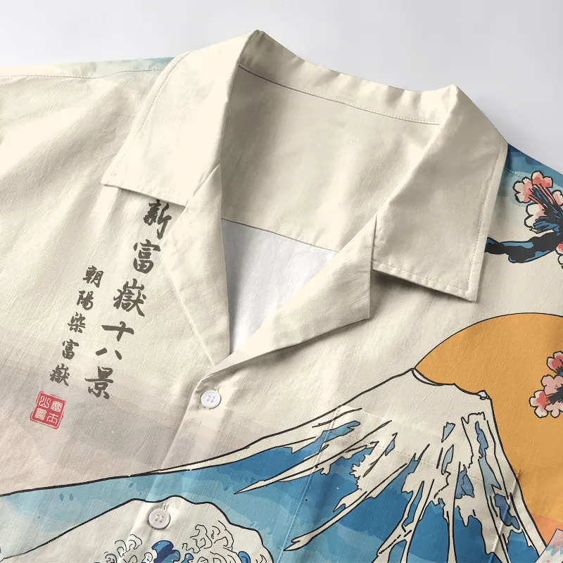 Tokyo-Tiger Cat Looking At The Great Wave Aloha Hawaiian Shirt