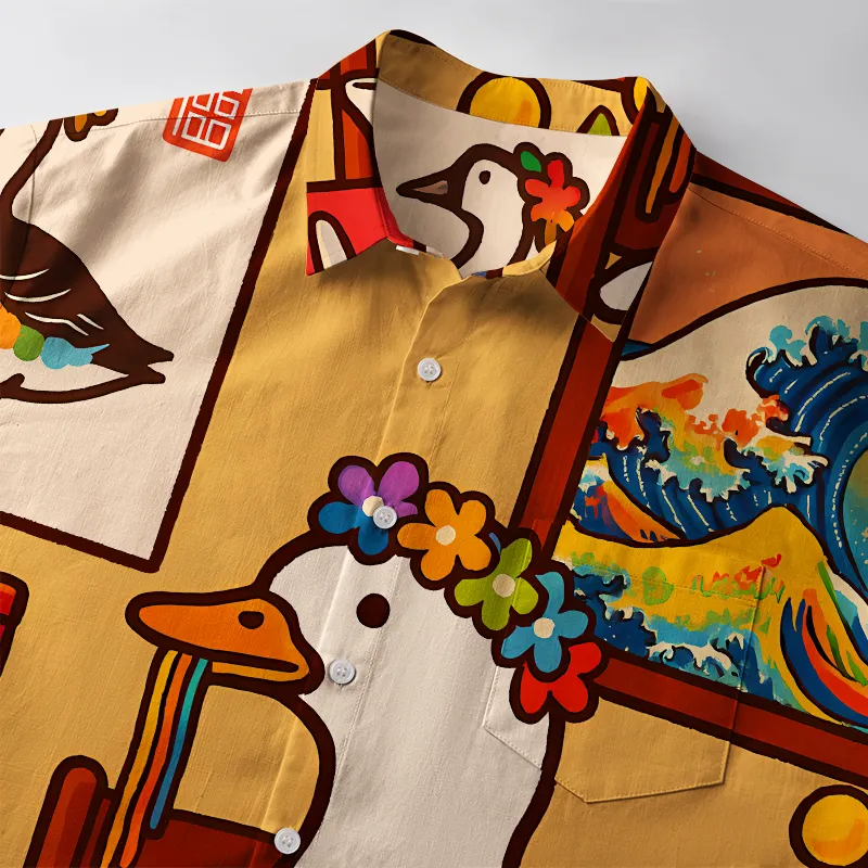 Tokyo-Tiger More Spaghetti Less Upsetti Goose Button-up Shirt