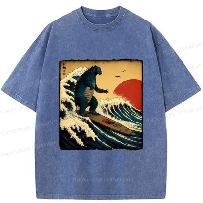 Tokyo-Tiger The Great Wave Washed T-Shirt