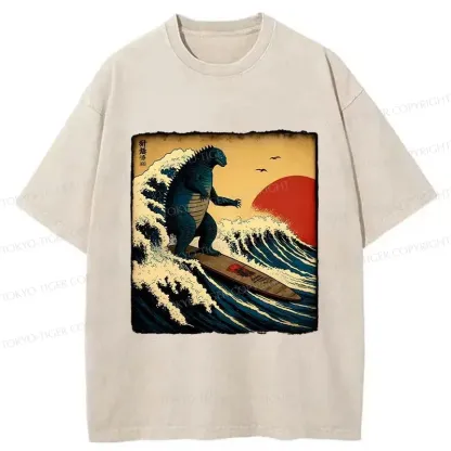 Tokyo-Tiger The Great Wave Washed T-Shirt