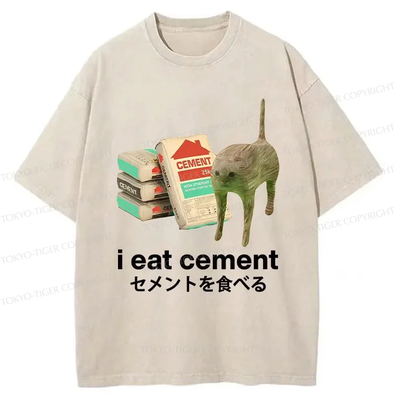 Tokyo-Tiger I Eat Cement Washed T-Shirt