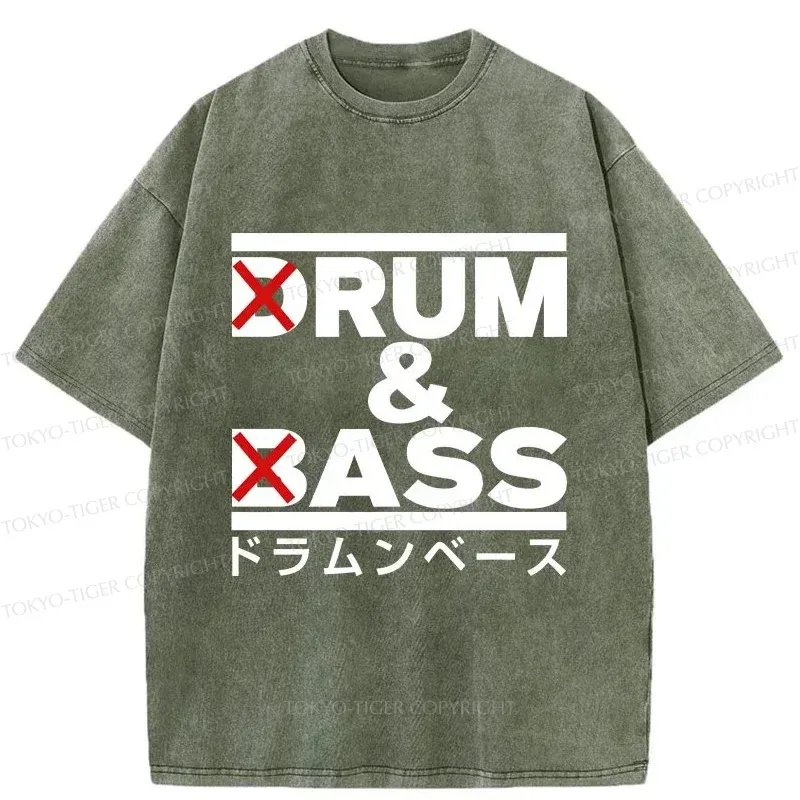 Tokyo-Tiger Drum And Bass Funny Washed T-Shirt