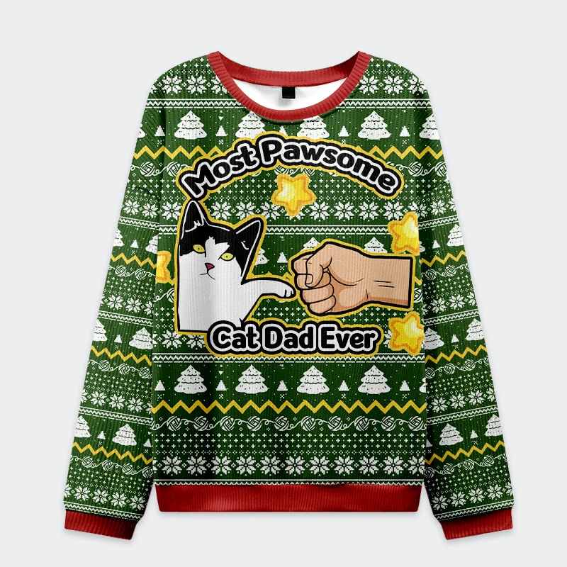 Tokyo-Tiger Funny Cat Mom And Dad Christmas Ugly Sweatshirt