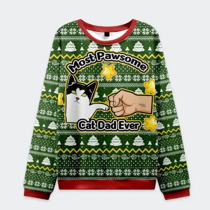 Tokyo-Tiger Funny Cat Mom And Dad Christmas Ugly Sweatshirt