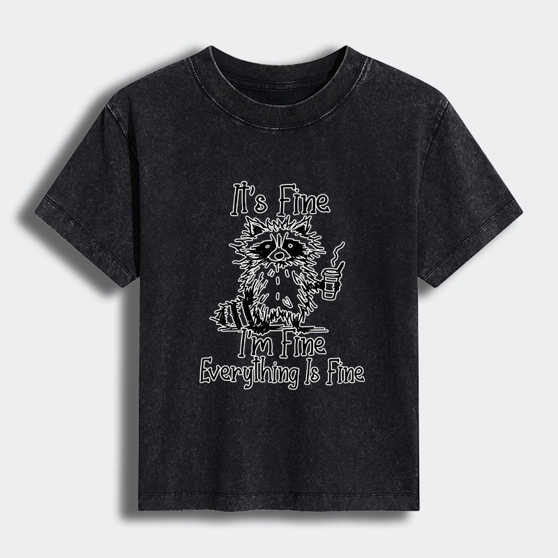 Tokyo-Tiger Raccoon Fine Meme Women's Washed T-shirt