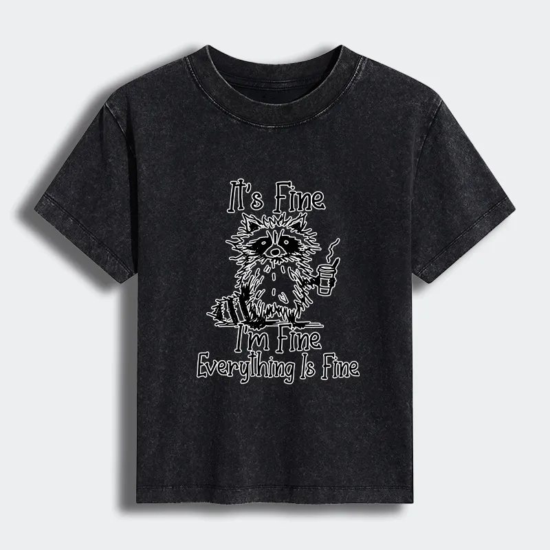 Tokyo-Tiger Raccoon Fine Meme Women's Washed T-shirt