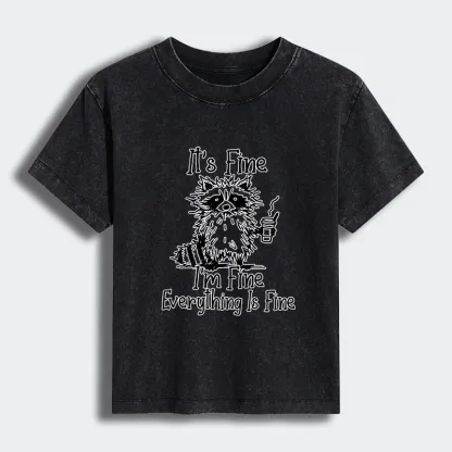 Tokyo-Tiger Raccoon Fine Meme Women's Washed T-shirt