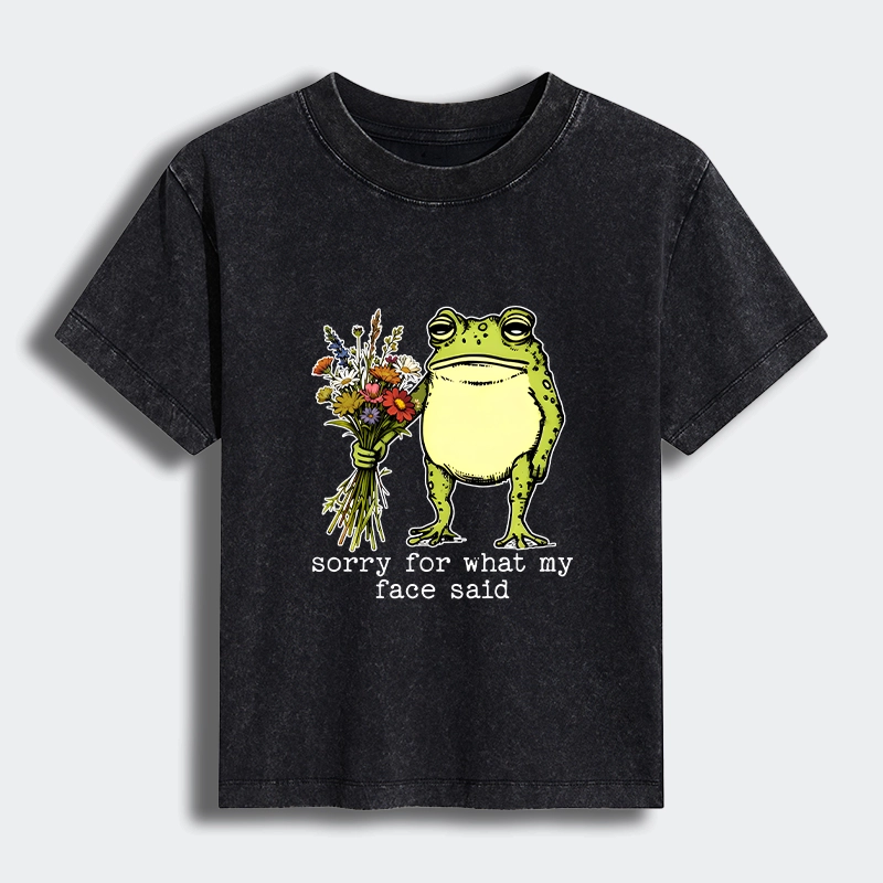 Tokyo-Tiger Frog Sorry Mode Activated Women's Washed T-shirt