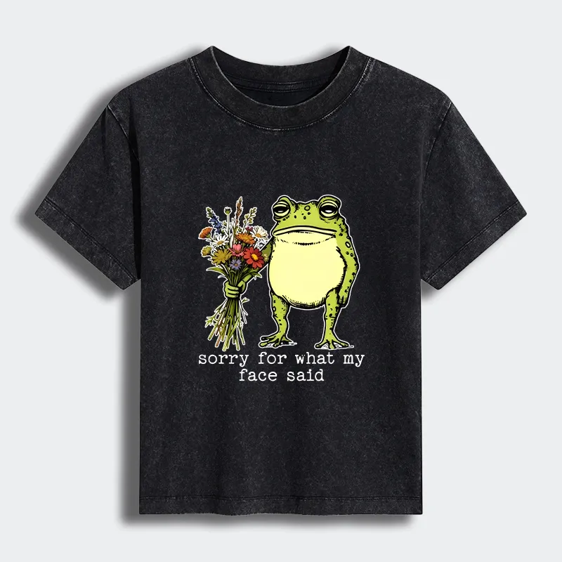 Tokyo-Tiger Frog Sorry Mode Activated Women's Washed T-shirt