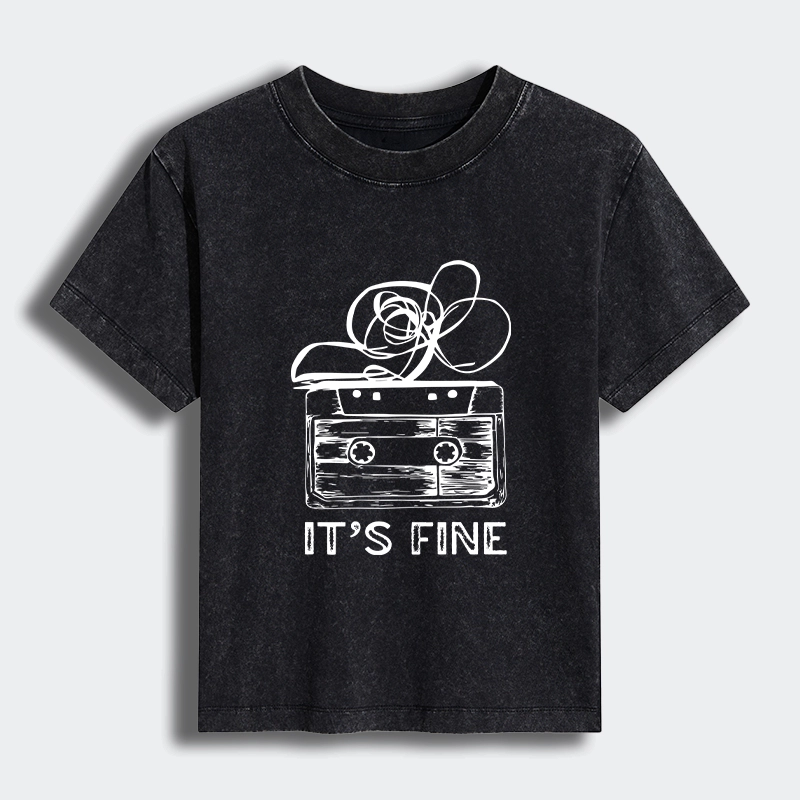 Tokyo-Tiger Cassette Fine Meme Women's Washed T-shirt