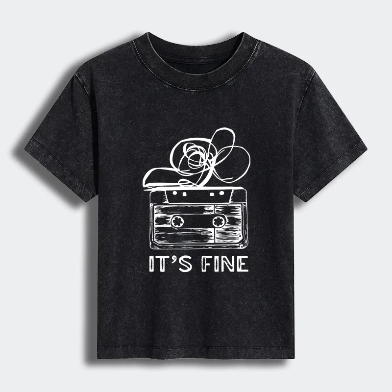 Tokyo-Tiger Cassette Fine Meme Women's Washed T-shirt