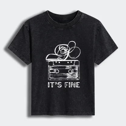 Tokyo-Tiger Cassette Fine Meme Women's Washed T-shirt