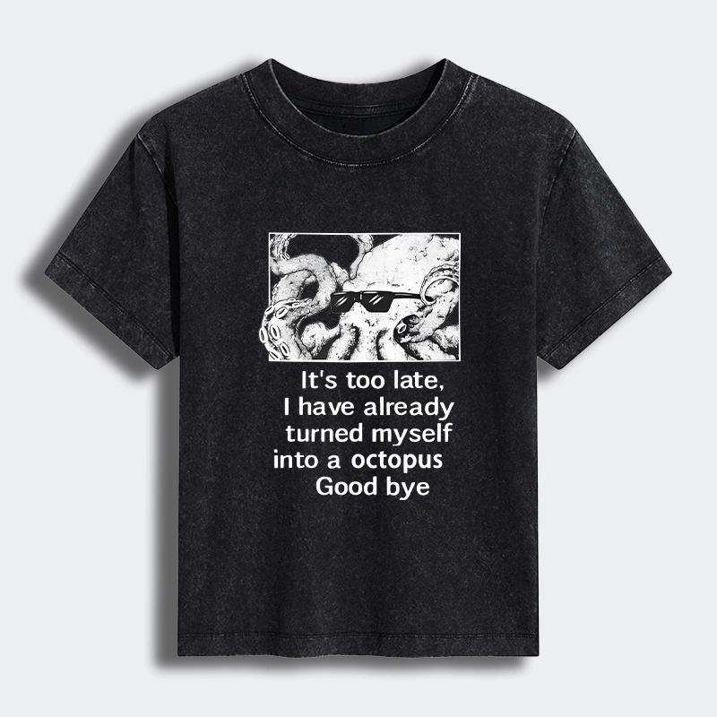 Tokyo-Tiger Octopus Meme I Disappeared Completely Women's Washed T-shirt
