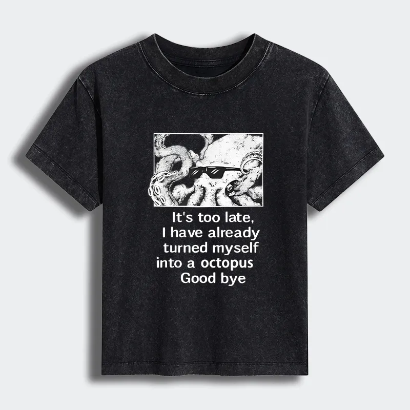 Tokyo-Tiger Octopus Meme I Disappeared Completely Women's Washed T-shirt