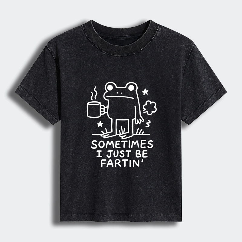Tokyo-Tiger Sometimes A Frog Just Needs To Fart Women's Washed T-shirt