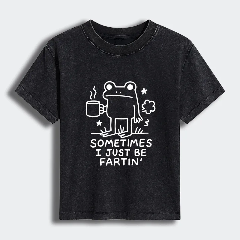Tokyo-Tiger Sometimes A Frog Just Needs To Fart Women's Washed T-shirt