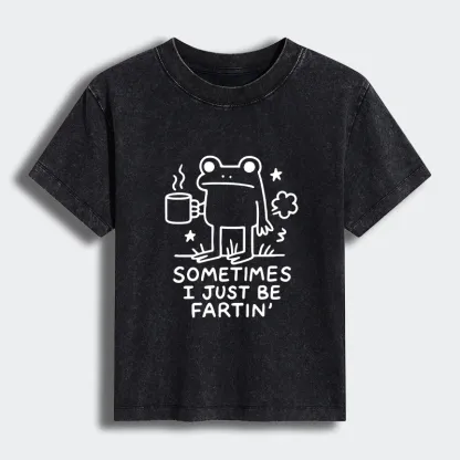 Tokyo-Tiger Sometimes A Frog Just Needs To Fart Women's Washed T-shirt