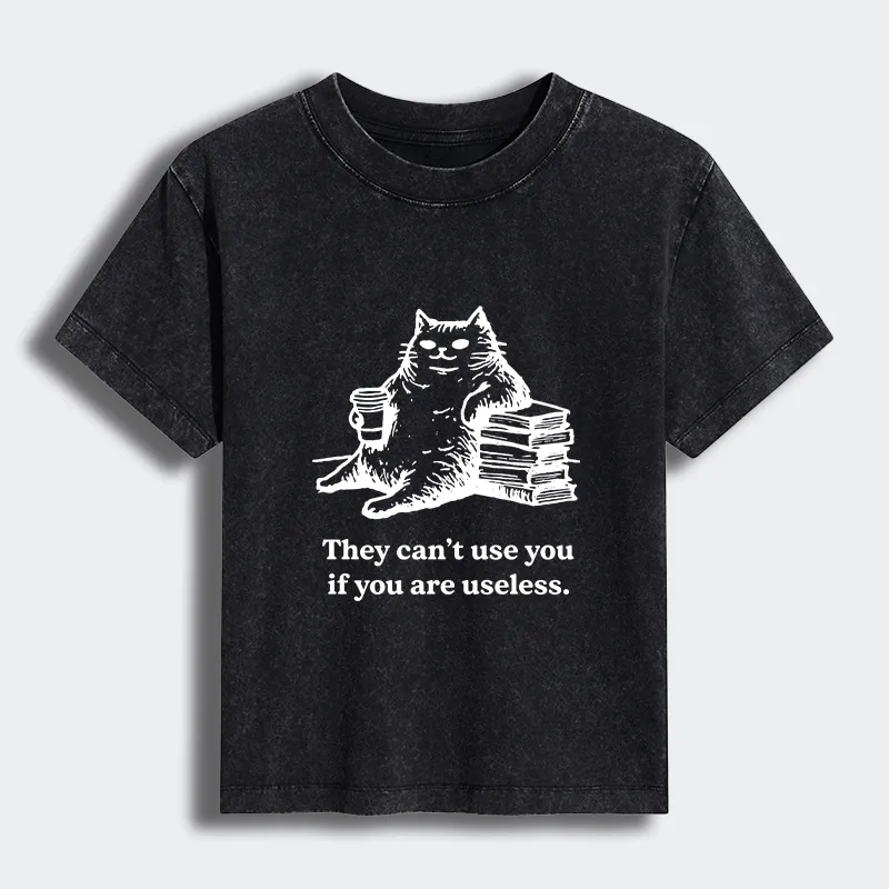 Tokyo-Tiger Cat Proving Uselessness Is A Superpower Women's Washed T-shirt Sale