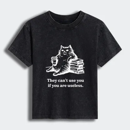 Tokyo-Tiger Cat Proving Uselessness Is A Superpower Women's Washed T-shirt