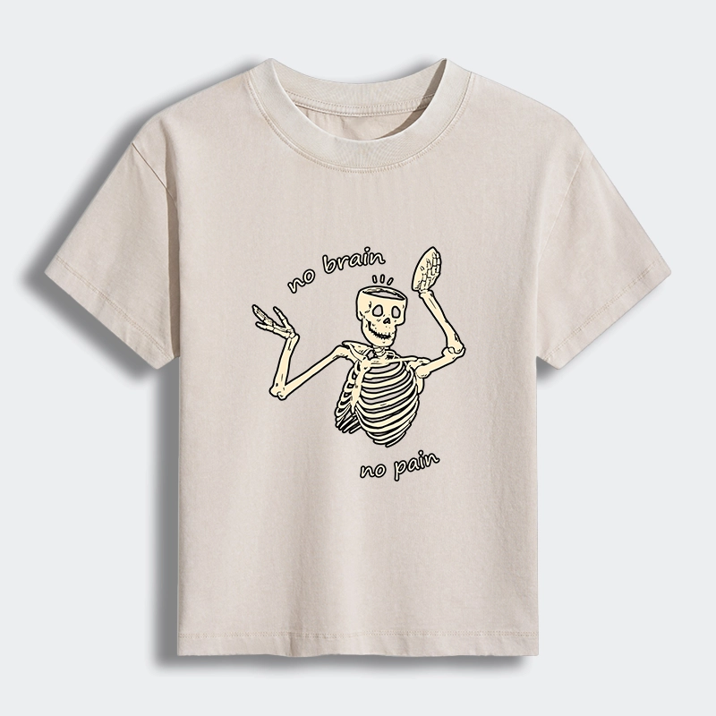 Tokyo-Tiger Skeletons Feel No Pain Women's Washed T-shirt