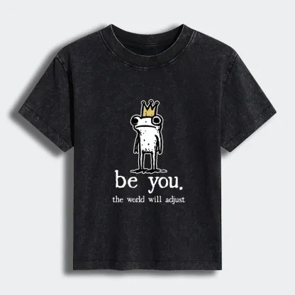 Tokyo-Tiger Crown Frog Stays True To Self Women's Washed T-shirt