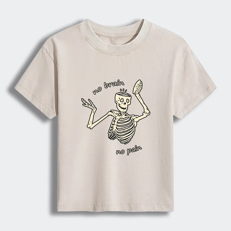 Tokyo-Tiger Skeletons Feel No Pain Women's Washed T-shirt