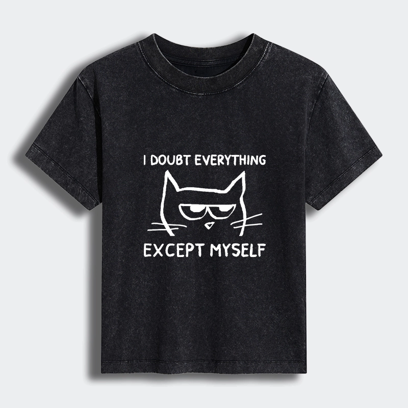 Tokyo-Tiger Confident Kitten Women's Washed T-shirt