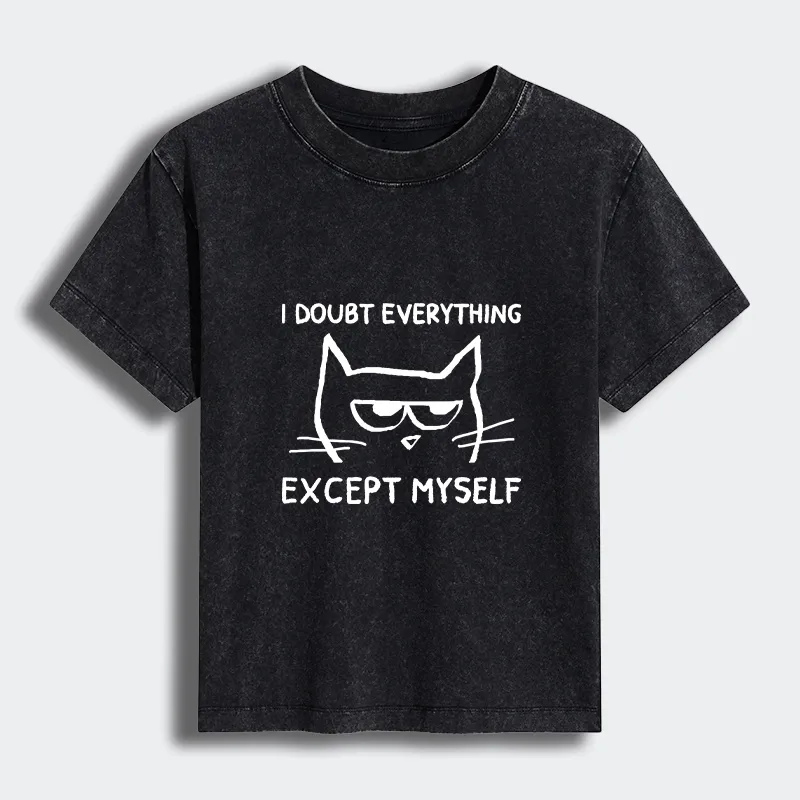 Tokyo-Tiger Confident Kitten Women's Washed T-shirt