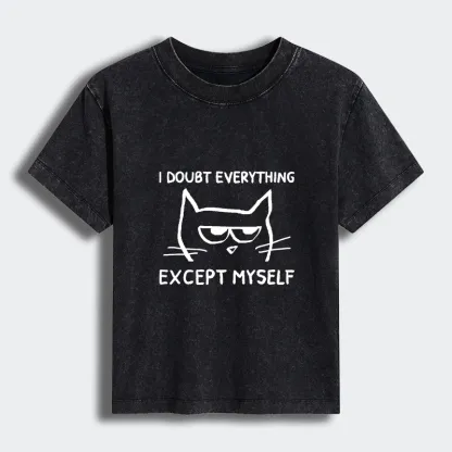 Tokyo-Tiger Confident Kitten Women's Washed T-shirt