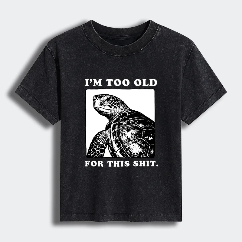 Tokyo-Tiger Turtle I Quit Meme Energy Women's Washed T-shirt
