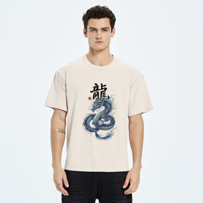 Tokyo-Tiger Mythic Blue Dragon Washed T-Shirt