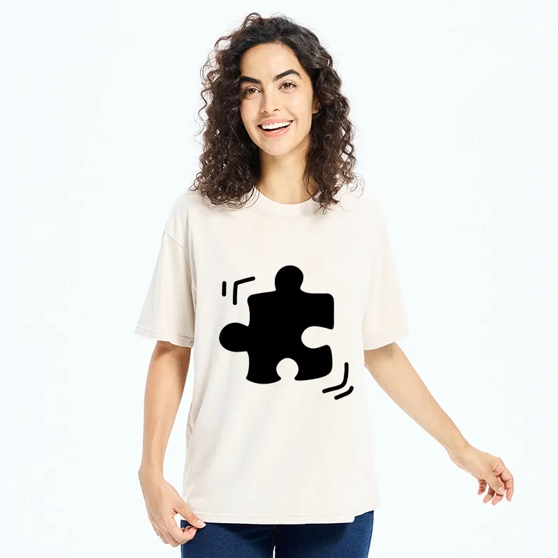 Tokyo-Tiger Black Puzzle Piece Washed T-Shirt