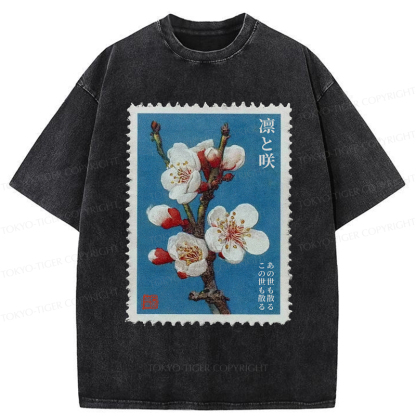 Tokyo-Tiger The Blooming and Withering of Plum Blossoms Washed T-Shirt