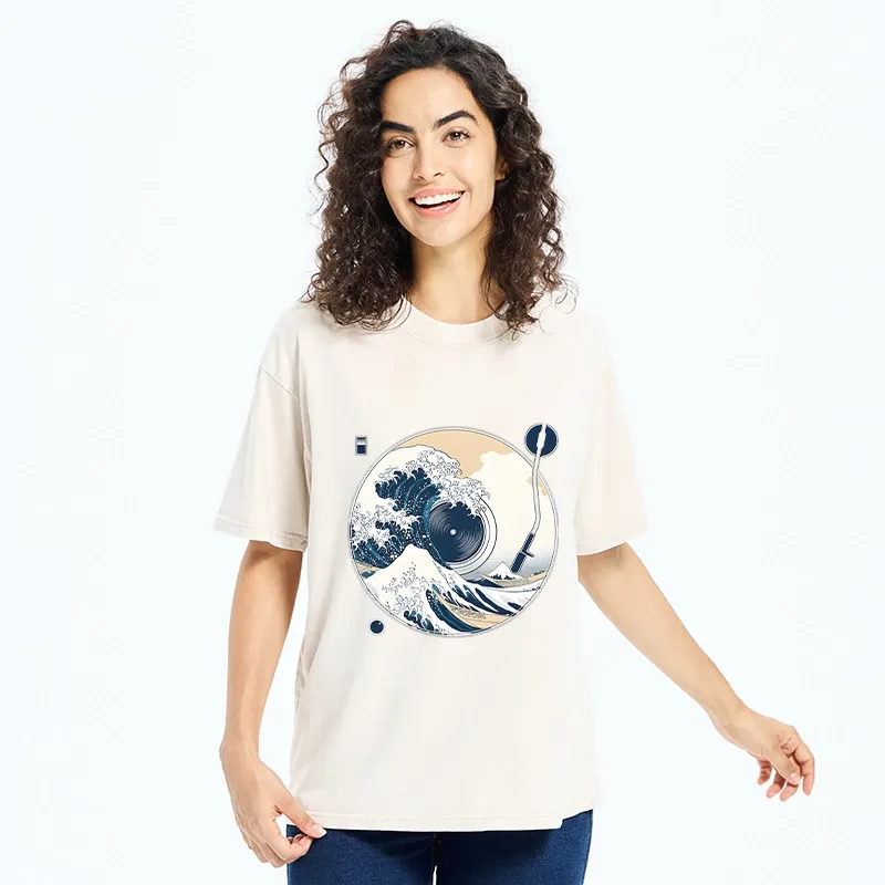 Tokyo-Tiger When Waves Drop The Beat Washed T-Shirt