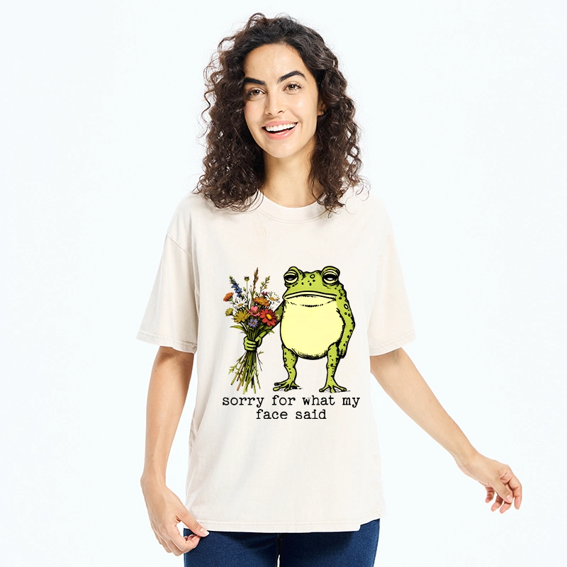 Tokyo-Tiger Frog Sorry Mode Activated Washed T-Shirt