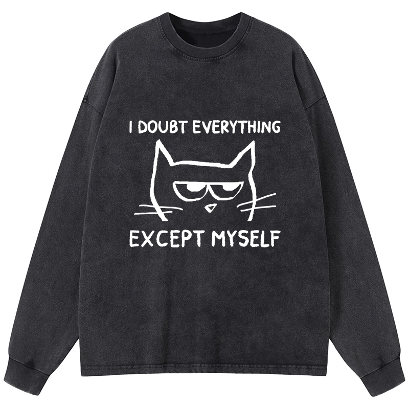 Tokyo-Tiger Confident Kitten Washed Long Sleeve T-Shirt