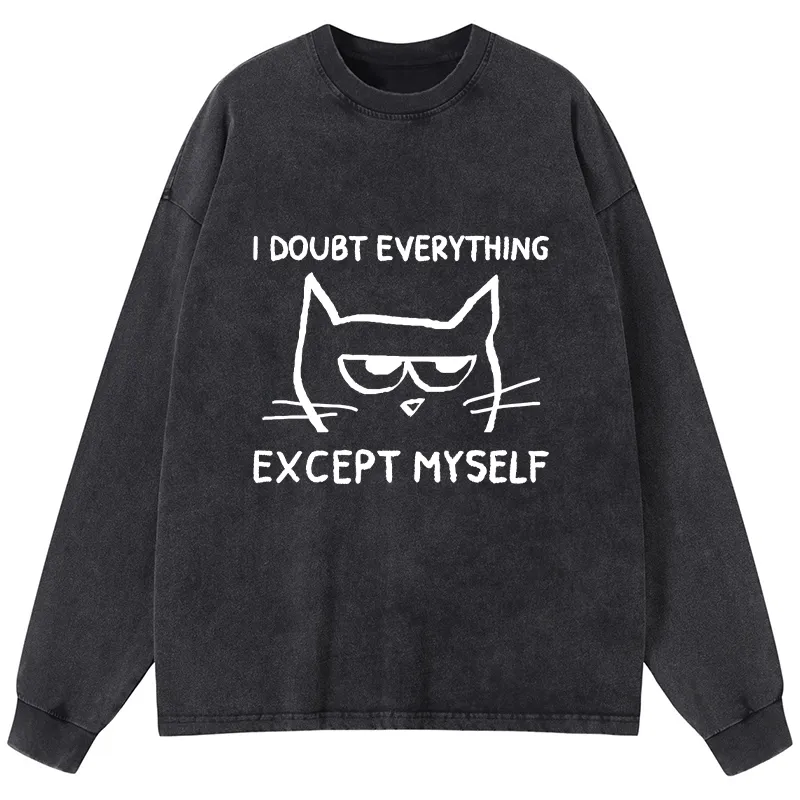 Tokyo-Tiger Confident Kitten Washed Long Sleeve T-Shirt