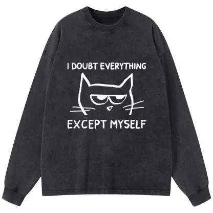 Tokyo-Tiger Confident Kitten Washed Long Sleeve T-Shirt