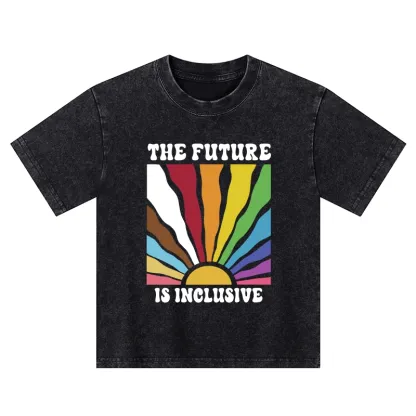 Tokyo-Tiger Pride Future Is Inclusive Kids Washed T-Shirt