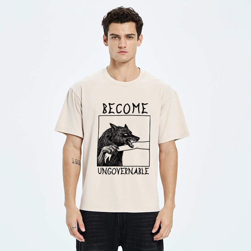 Tokyo-Tiger Meme Wolf Refuse To Be Tamed Forever Washed T-Shirt