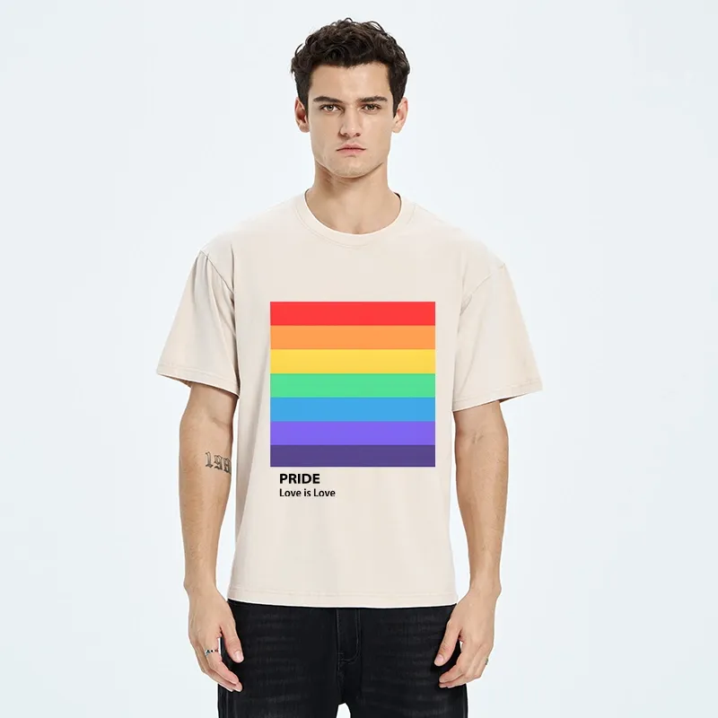 Tokyo-Tiger Pride Month Rainbow Flag Art Washed T-Shirt