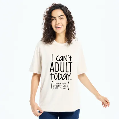 Tokyo-Tiger No Adulting Today Relatable Meme Washed T-Shirt