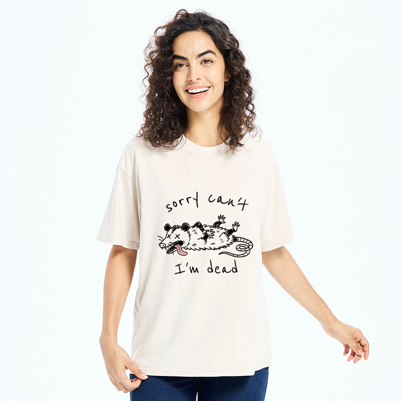 Tokyo-Tiger Opossum Dead Mode Funny Life Washed T-Shirt