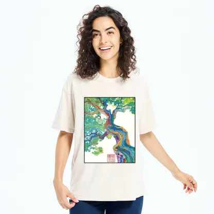 Tokyo-Tiger Colorful Magic Tree Washed T-Shirt