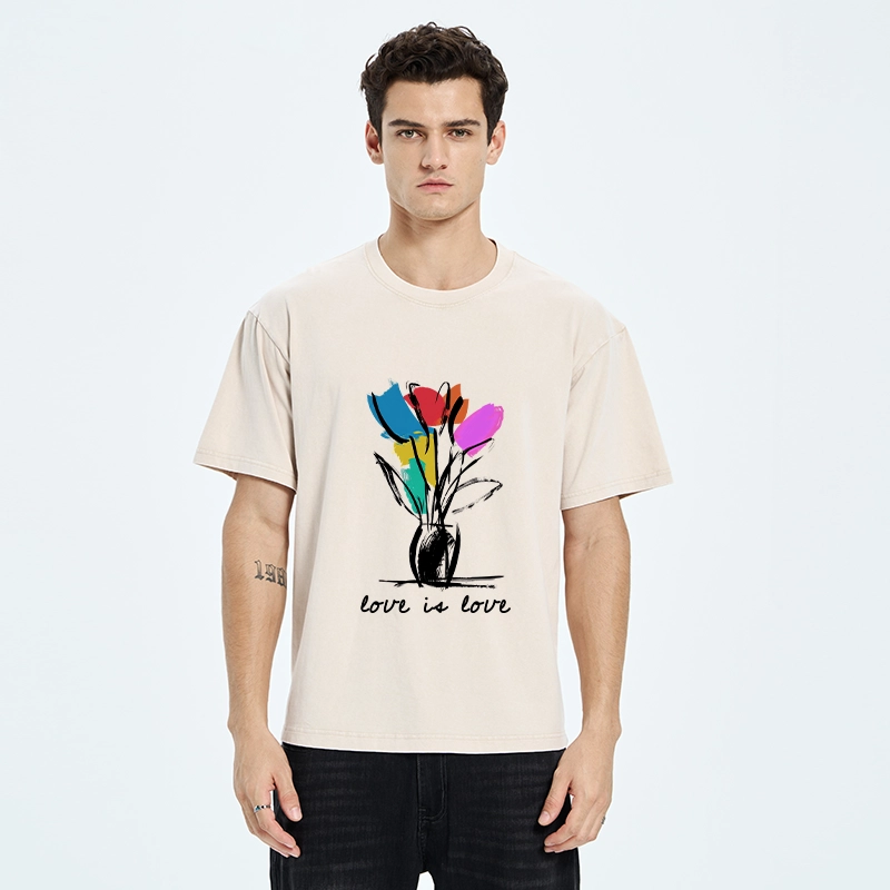 Tokyo-Tiger Pride Tulip Love Is Love Washed T-Shirt