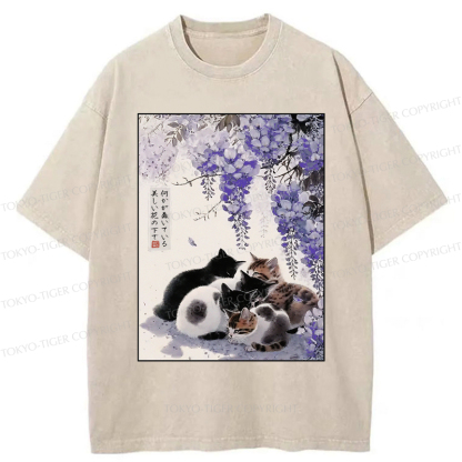 Tokyo-Tiger Cats plotting under the wisteria T-Shirt