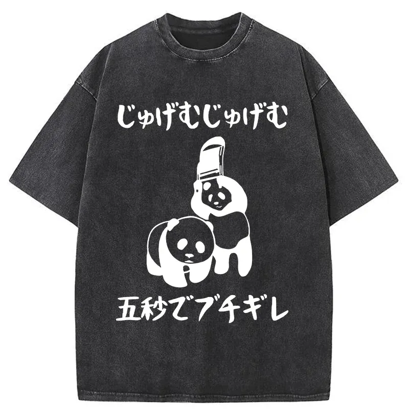 Tokyo-Tiger Japanese Panda War Washed T-Shirt