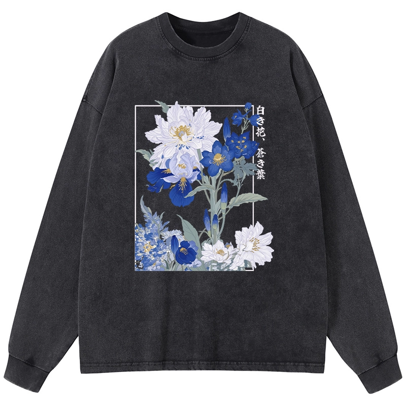 Tokyo-Tiger Blossoms Of The Firmament Washed Long Sleeve T-Shirt